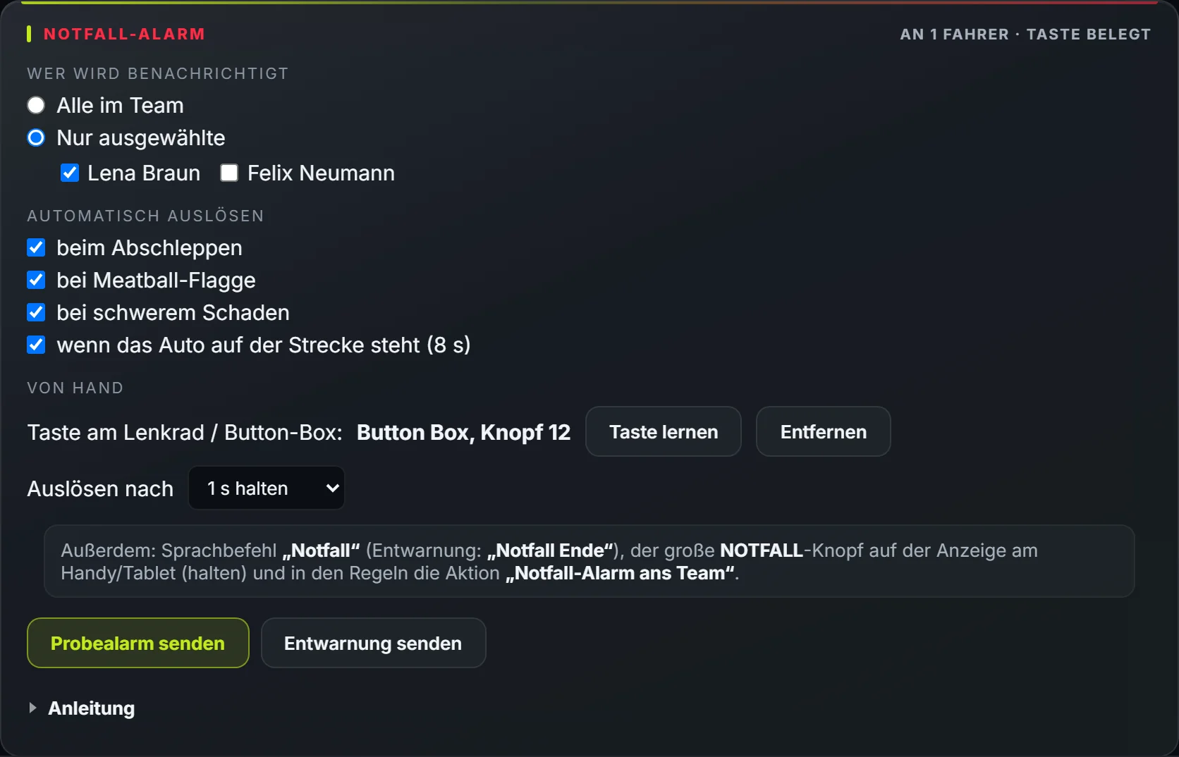 Notfall-Alarm